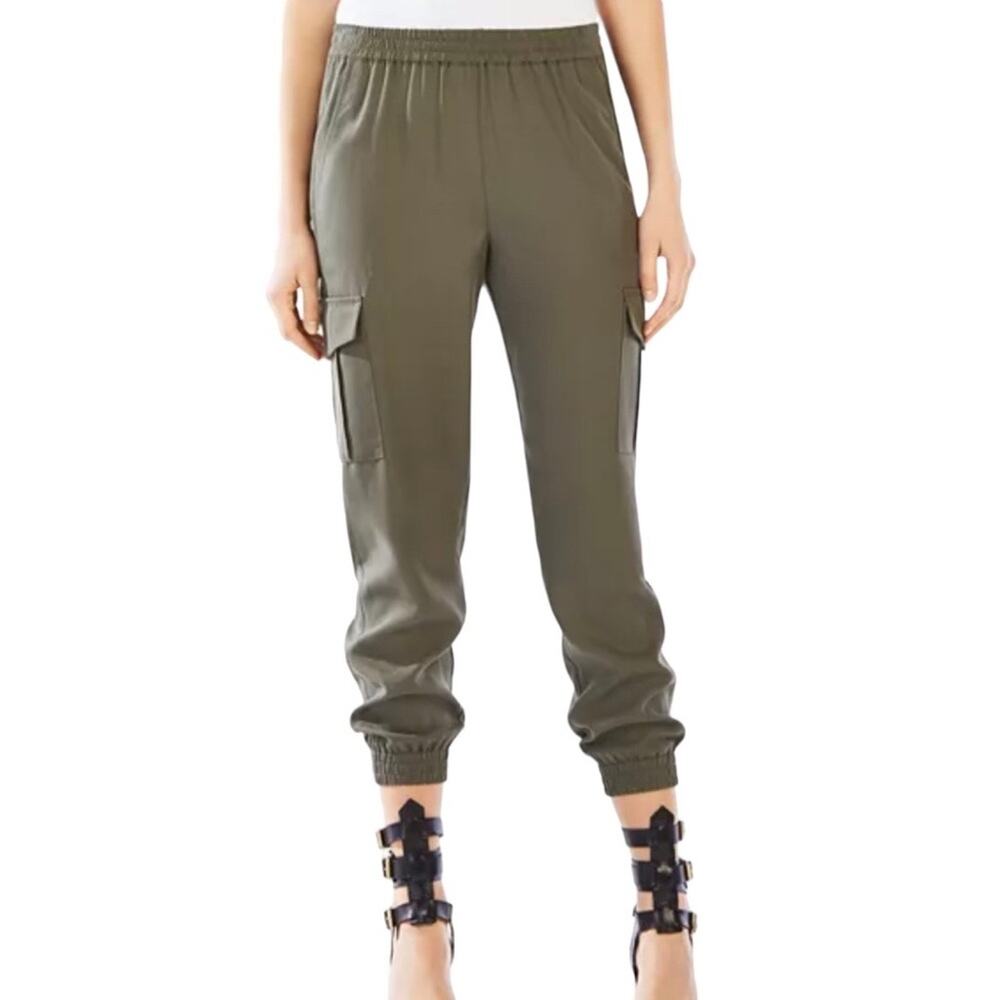 BCBGMAXAZRIA Dark Olive Green Cian Cargo Jogger Pants Women’s Size XS - Picture 13 of 13